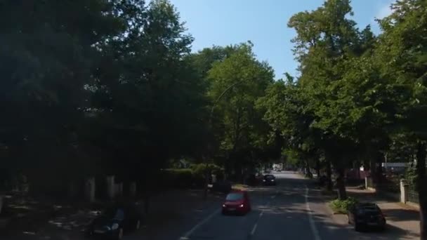 Voando Pelas Ruas Hamburgo Uma Cidade Alemanha Topo Ônibus Dois — Vídeo de Stock