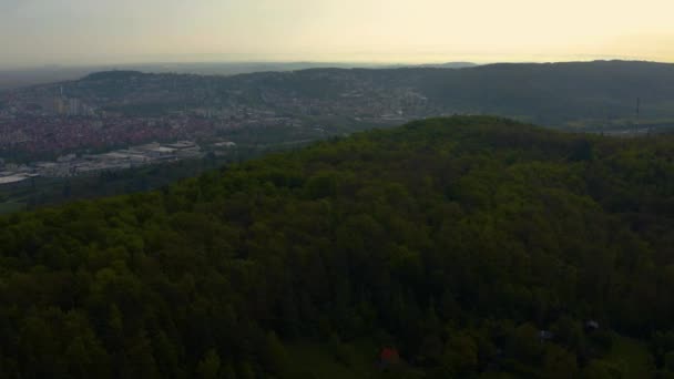 Leonberg Tepenin Arkasında Tepenin Yamacında Baden Wuerttemberg Almanya Sabahın Erken — Stok video