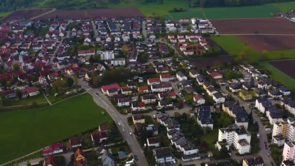 Baden Wrttemberg Sabah Erken Saatlerde Solunda Tavayla Küçük Bir Köy — Stok video
