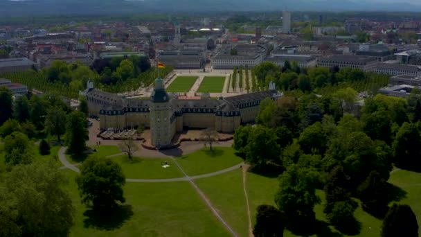 Вид Воздуха Парк Город Карлсруэ Дворец — стоковое видео