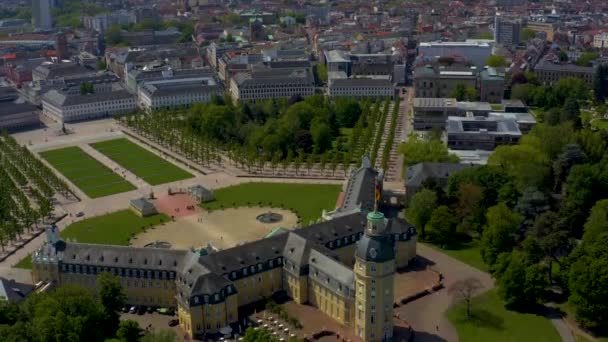Повітряний Вид Парк Місто Карлсруе Палац — стокове відео
