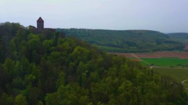 Oberstenfeld 'den Lichtenberg Kalesi' nin havadan görünüşü