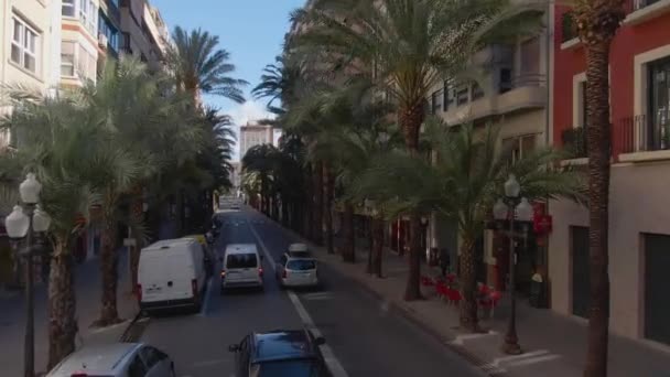 Latanie Ulicami Alicante Słoneczny Wiosenny Poranek — Wideo stockowe