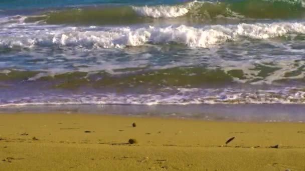 Ampla Vista Anjo Praia Com Pequenas Ondas Espanha — Vídeo de Stock