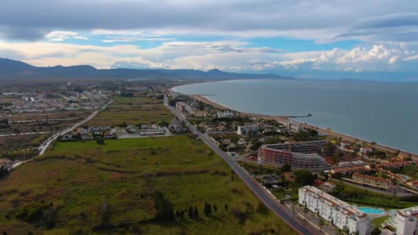 Pandangan Udara Dari Pantai Utara Dekat Denia Spanyol Pada Akhir — Stok Video