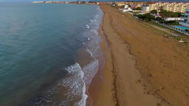 Luftaufnahme Vom Nordstrand Der Nähe Von Denia Spanien Einem Späten — Stockvideo