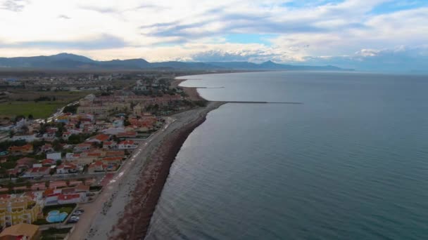 Veduta Aerea Della Spiaggia Nord Vicino Denia Spagna Tardo Pomeriggio — Video Stock