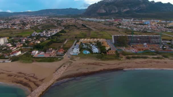 Aerial View North Beach Close Denia Spain Late Spring Afternoon — Stock Video