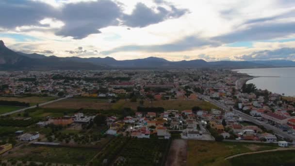 Vue Aérienne Plage Nord Près Denia Espagne Fin Après Midi — Video