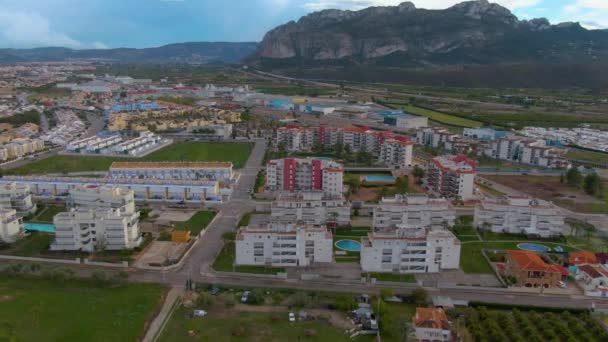 Vue Aérienne Plage Nord Près Denia Espagne Fin Après Midi — Video