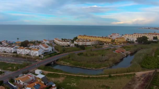 Pandangan Udara Dari Pantai Utara Dekat Denia Spanyol Pada Akhir — Stok Video