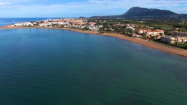 Aerial View North Beach Close Denia Spain Late Spring Afternoon — Stock Video