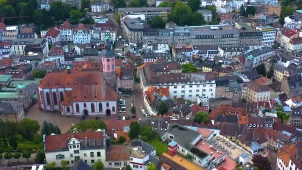 Vista Aérea Cidade Baden Baden Alemanha Uma Manhã Ensolarada Verão — Vídeo de Stock