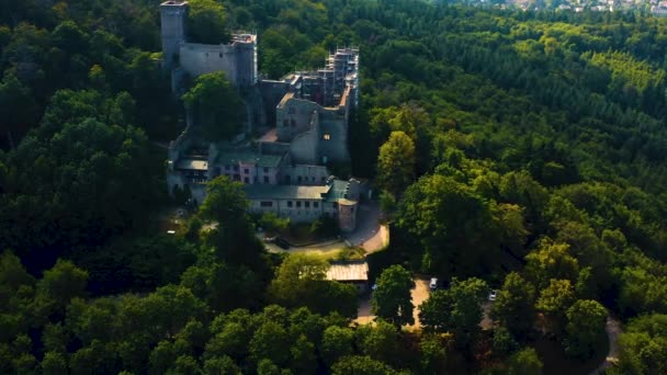 Widok Lotu Ptaka Miasto Zamek Baden Baden Hohenbaden — Wideo stockowe