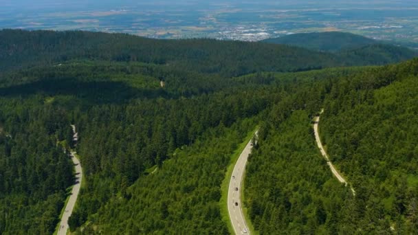 Widok Powietrza Wokół Unterstmatt Czarnym Lesie Niemczech Słoneczny Dzień Lecie — Wideo stockowe
