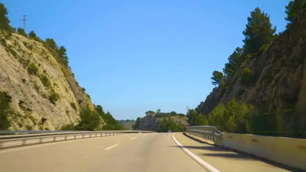 Οδήγηση Κατά Μήκος Της Εθνικής Οδού Στην Ισπανία — Αρχείο Βίντεο