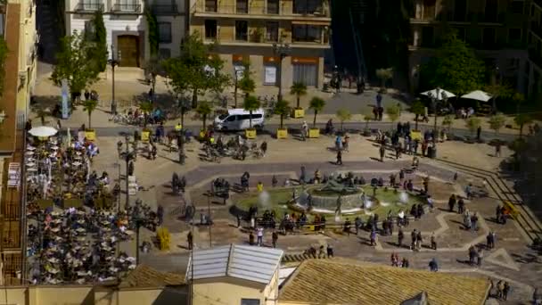 Valencia Şehir Merkezi Spanya Eski Kasabanın Panorama Manzarası Zaman Aşımı — Stok video