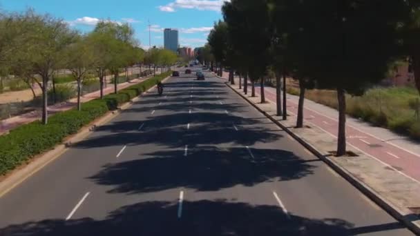 Flying Streets Valencia Spain Top Open Double Decker Bus — Stock Video