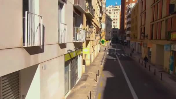 Auf Einem Offenen Doppeldeckerbus Durch Die Straßen Von Valencia Spanien — Stockvideo