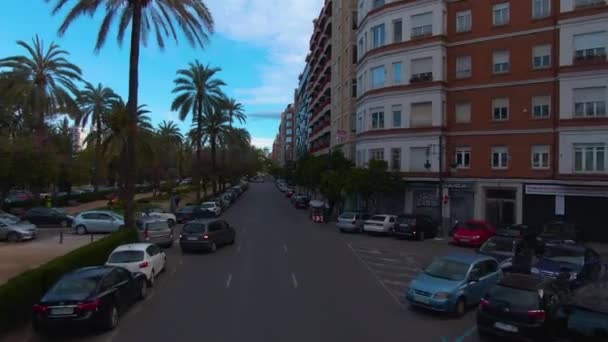 Пролітаючи Вулицями Валенсії Іспанія Відкритому Двоповерховому Автобусі — стокове відео