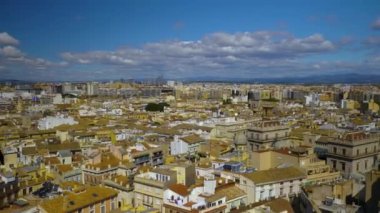 Valencia şehir merkezi, İspanya. Eski kasabanın panorama manzarası.