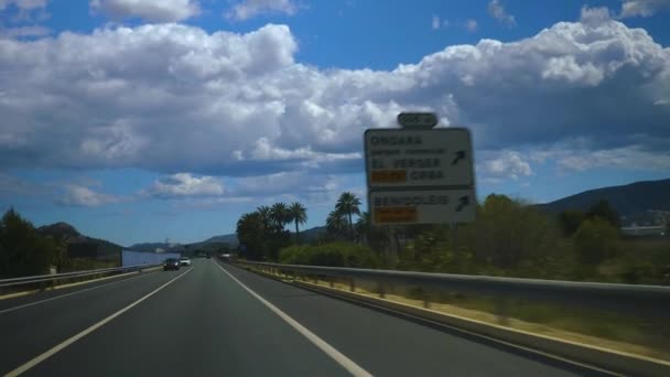 Οδήγηση Κατά Μήκος Της Εθνικής Οδού Στην Ισπανία — Αρχείο Βίντεο