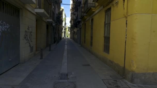 Walking Street Valencia Sunny Day Spring — Stock Video