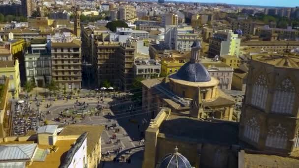 Downtown Valencia Spain Panorama View Old Town — Stock Video