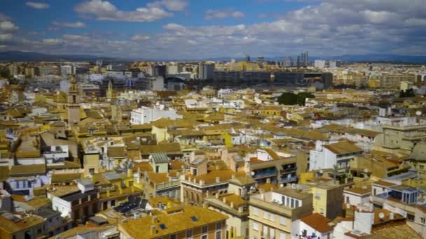 Downtown Valencia Spain Panorama View Old Town — Stock Video