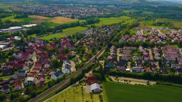 Aerial View City Obersulm Germany — Stock Video