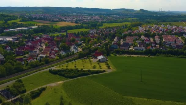 Aerial View City Obersulm Germany — Stock Video