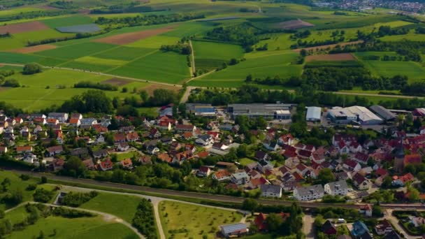 Aerial View City Eberstadt Germany — Stock Video