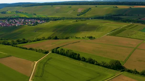 Vista Aérea Alrededor Ciudad Obersulm Alemania — Vídeo de stock