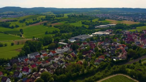 Aerial View Vineyards Obersulm Germany — Stock Video