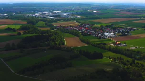 Widok Lotu Ptaka Niedaleko Heilbronn Niemcy Wiosną — Wideo stockowe