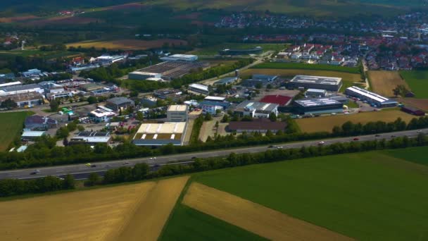 Aerial View Happenbach Close Heilbronn Germany Spring — Stock Video