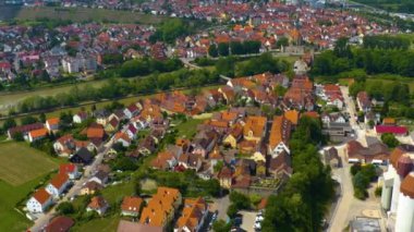 Almanya 'da Heilbronn şehrinin etrafındaki hava manzarası