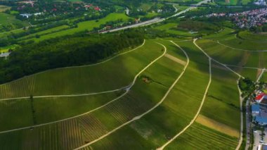 Almanya 'da Heilbronn şehrinin etrafındaki hava manzarası