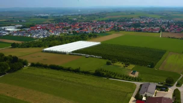 Luchtfoto Rondom Het Dorp Hohenhaslach Duitsland — Stockvideo