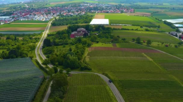 Pemandangan Udara Sekitar Desa Hohenhaslach Jerman — Stok Video