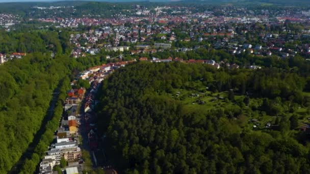Vedere Aeriană Satului Dillweienstein Aproape Pforzheim Germania Ziua Însorită Primăverii — Videoclip de stoc