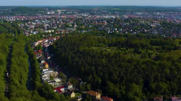 Vista Aérea Aldea Dillweienstein Cerca Pforzheim Alemania Día Soleado Primavera — Vídeos de Stock