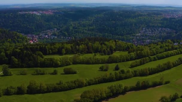 Veduta Aerea Del Villaggio Beinberg Sopra Città Bad Liebenzell Germania — Video Stock