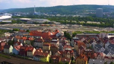  Aerial view of Stuttgart, Bad Canstatt in Spring.  