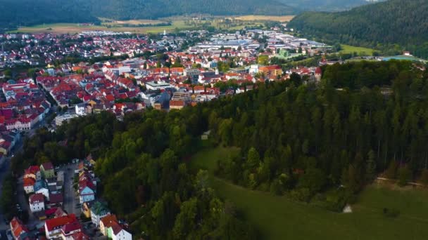 Widok Lotu Ptaka Miasto Zamek Tuttlingen — Wideo stockowe