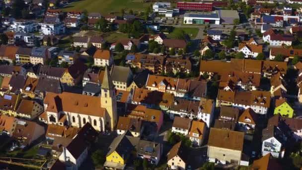 Vista Aérea Cidade Geisingen Alemanha Dia Sol Verão — Vídeo de Stock