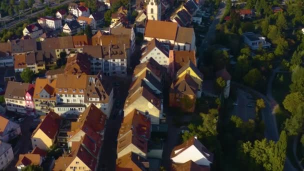 Luchtfoto Van Stad Engen Duitsland Een Zonnige Zomerdag — Stockvideo
