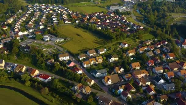 Vista Aérea Alrededor Ciudad Aach Alemania Cerca Del Lago Constanza — Vídeo de stock