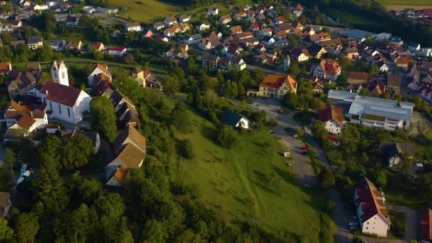 Letecký Výhled Město Aach Německu Blízkosti Jezera Constance Slunečného Dne — Stock video