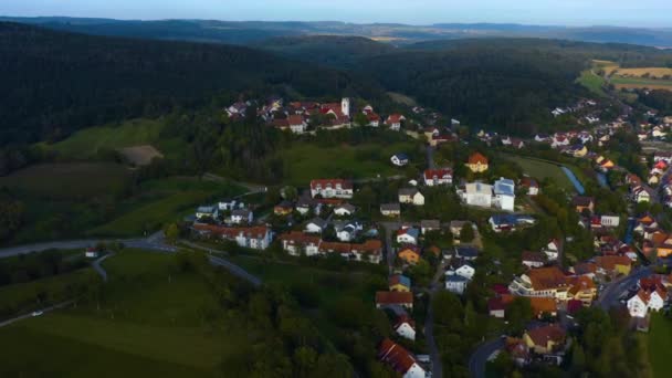 Letecký Výhled Město Aach Německu Blízkosti Jezera Constance Slunečného Dne — Stock video